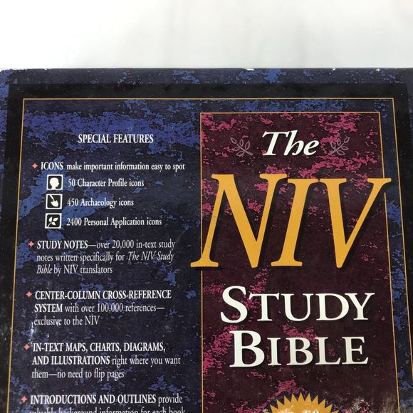 Zondervan Study Bible NIV Blue Leather Red Letter w/Box SIZE XL - Picture 2 of 7